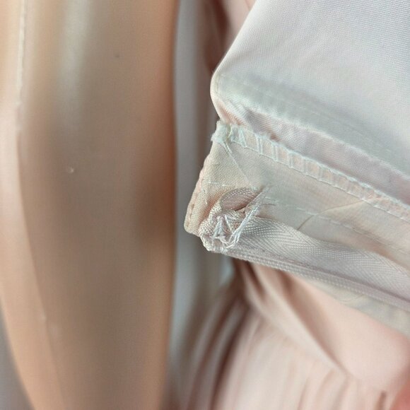Affairs by Mori Lee Madeline Gardner Blush Pink Peach Strapless Chiffon Layered - Picture 12 of 15